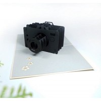 Handmade 3D Pop Up Card Camera Birthday Mother's Day Father's Day Wedding Anniversary Valentine's Day New Job Holiday